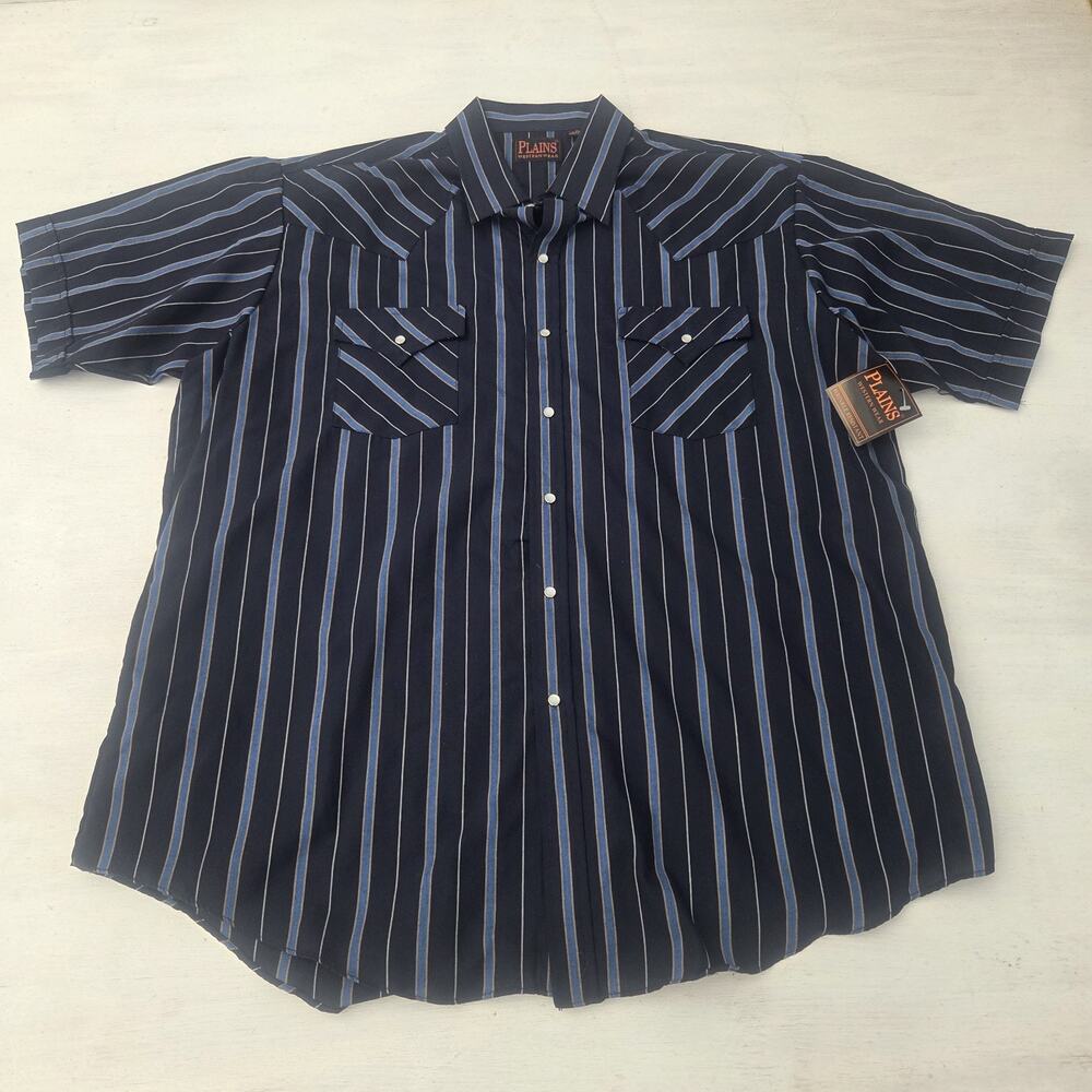 Vintage Plains Western Wear Shirt Men XL Pearl Snap Button Cowboy Ranch Rodeo
